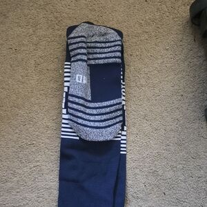 adidas Navy and Gray Striped Athletic Socks